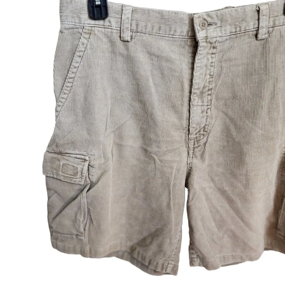 VTG NorthCrest Corduroy Carpenter Shorts‎ Size 36 Gray Made In USA Mom Hikers